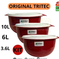Imagem da promoção Bacia De Plástico Redonda Com Tampa Tritec 3,6 6 E 10 Litros