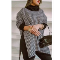 Imagem da promoção Poncho De Tricot Vestido feminino Estilosa quadriculado