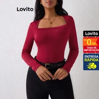 Imagem da promoção Lovito Camiseta elegante para mulheres LBL13024