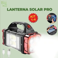 Imagem da promoção Lanterna Holofote Solar Pro Led Super Potente Recarregável com USB Luz Fria e Quente