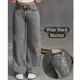CALÇA WIDE LEG FEMININA JEANS PANTALONA 100% ALGODÃO CALÇA UNIVERSITARIA em oferta