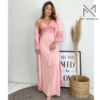 Imagem da promoção Kit de Robe e Camisola LONGOS sem Bojo de Microfibra Light de Amamentação Feminina