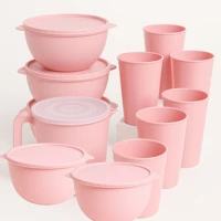 Imagem da promoção Kit 5 Potes +1 Jarra de Plástico + 5 Copos Alta Qualidade Vasilhas de Plástico