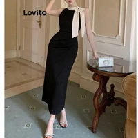 Imagem da promoção Lovito Vestido Elegante Vestido Colorblock Liso Para Mulheres L91AD171