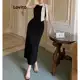 Lovito Vestido Elegante Vestido Colorblock Liso Para Mulheres L91AD171 em oferta