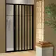 Box Para Banheiro de PVC 185x130cm Sanfonado Frontal BCF Preto em oferta