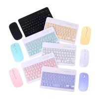 Imagem da promoção Kit de Teclado e Mouse Bluetooth Sem Fio Macaron projetado para PC iPad Tablet e Notebook