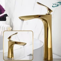 Imagem da promoção Torneira Monocomando Bica Alta Banheiro Dourada/Cromada/Preto 30cm/18cm Yesop