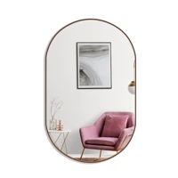 Imagem da promoção Espelho Decorativo Oval 60x40 Com Borda Em Couro + Suporte