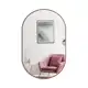 Espelho Decorativo Oval 60x40 Com Borda Em Couro + Suporte em oferta