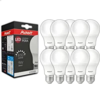 Imagem da promoção 10 Lâmpadas Led 9w Bulbo Bivolt Branco Frio Avant 01 Ano de garantia