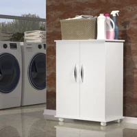 Imagem da promoção Armário Balcão 5 Prateleiras Branco Com Rodinhas porta duplas