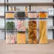 10 Potes Herméticos em Acrílico Cristal para Cozinha Empilhável Organizador para Mantimentos Amobox em oferta