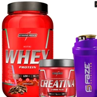 Imagem da promoção Kit Nutri Whey Pote 900g + Creatina CarboFuel 300g + Coqueteleira