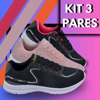Imagem da promoção Kit 3 Pares Tênis Esportivos Masculino/Feminino para Academia Lazer
