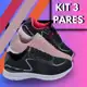 Kit 3 Pares Tênis Esportivos Masculino/Feminino para Academia Lazer em oferta