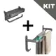 KIT Suporte Papel Higiênico de Banheiro + Suporte Banheiro Porta Toalha Toalheiro De Banho em oferta