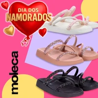 Imagem da promoção Sandália Papete Moleca Feminina Brilho Ultraconfort Chinelo Slide Rasteirinha Strass Confortável EVA