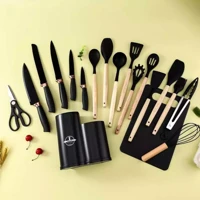 Imagem da promoção Kit 19 Peças NOVO Completo Jogo Utensílios Cozinha Luxo Tábua em Silicone Faca Tesoura 2000GR VITOR
