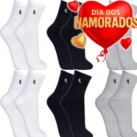 Imagem da promoção Kit 6 Pares Meias Lupo Cano Médio Alto Longo Masculino Feminina Algodão Original
