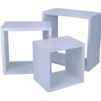 Imagem da promoção Kit de Nichos Decorativos para Parede 3 Peças 16x16x6cm Preto e Branco (Branco)