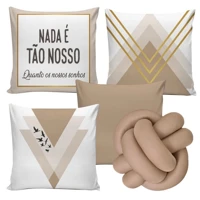 Imagem da promoção Kit 4 Capas de Almofadas Decorativa dy0174 e 1 Almofada Nó Nossos Sonhos
