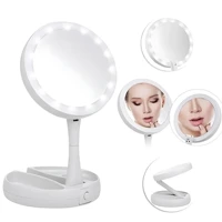Imagem da promoção Espelho Maquiagem Led Iluminador Mesa Gira 360 Portátil carregamento via cabo USB