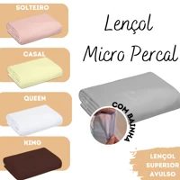 Imagem da promoção Lençol Superior Avulso com Bainha 400 Fios Cama Solteiro, Casal, Queen e King