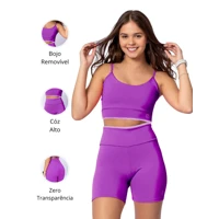 Imagem da promoção Conjunto Fitness Element academia short e top poliamida zero transparencia bojo removivel feminina