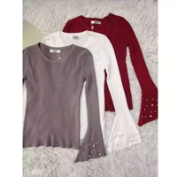Imagem da promoção Blusa feminino com mangas largas e pérolas