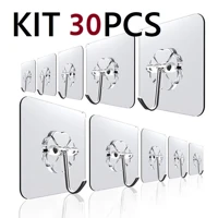 Imagem da promoção KIT 30 Gancho Adesivo Parede Multifuncional Transparente Autocolante