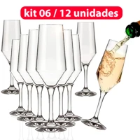 Imagem da promoção Kit Jogo 12 / 6 Taças De Vidro Temperado Sm Buffet Champanhe Espumante186ml Eventos Nadir Figueiredo