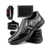 Imagem da promoção Sapato Social Masculino Casual Elegante De Couro Ortopédico Macio Com Solado Costurado + Cinto Carte
