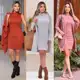 Conjunto Feminino Vestido Tubinho Cardigan Gola Alta Lanzinha Premium em oferta