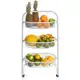 Metaltec Fruteira De Chao Desmontável com Rodinhas Cozinha em Aço Resistente Reforçada Multiuso Bran em oferta