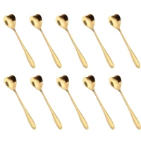 Imagem da promoção Kit Colher Coração Fofa para Cozinha Mesa Posta Douradas Café Sobremesa Chá Aço Inoxidável