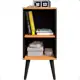 Mesa de Cabeceira Compacta Retrô com Prateleira Charme (Preto/Cinamomo) em oferta