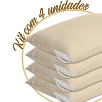 Imagem da promoção Kit 4 Capas Protetoras de Travesseiro Bege Com Zíper Proteção Total Antiácaro