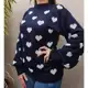 Blusa Frio De Tricô/Tricot Feminina 2025 Jacard De Coração Moda Inverno em oferta