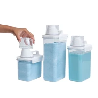 Imagem da promoção Kit com 3 porta sabão em pó com copo dosador e travas - Oikos