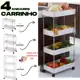 Carrinho Com 4 Prateleiras Móvel Multiuso Para Cozinha Sala Quarto Estante Com Ferro Espaçosa em oferta
