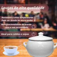 Imagem da promoção Cumbuca Sopeira Tigela De Porcelana Ceramica caldo Sopas 1lt