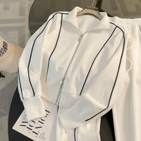 Imagem da promoção Primavera E Outono Terno Esportivo Moda Feminina Casual Manga Longa Cardigan Casaco + Solto Calças D