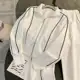Primavera E Outono Terno Esportivo Moda Feminina Casual Manga Longa Cardigan Casaco + Solto Calças D em oferta