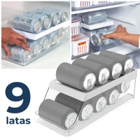 Imagem da promoção Organizador de Latas Geladeira Armário 9 Unidades Com Rolagem Multiuso Clear Fresh Ou