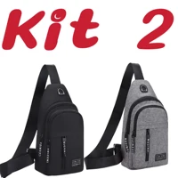 Imagem da promoção Kit 2 Mochila Masculina Impermeável Pequena Bolsa de Ombro alex