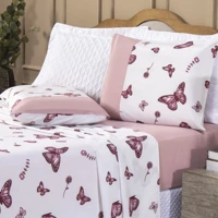 Imagem da promoção Jogo De Cama Lençol Premium Casal Padrão Com 04 Peças Estampado 100% Algodão Percal