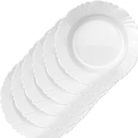 Imagem da promoção Kit 6 Pratos Fundo Duralex Vidro Opaline Pétala Branco Circular 23.5CM Temperado- Resistente a risco