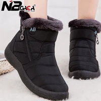 Imagem da promoção Botas Femininas Com Zíper À Prova D'água Para O Tornozelo De Neve Sapatos De Inverno Quentes E Espes