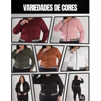 Imagem da promoção Jaqueta Bomber Plus Size Feminina Blusa Ziper Inverno Curve